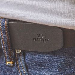Black leather belt - smooth effect