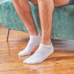 Plain white ankle socks  combed cotton