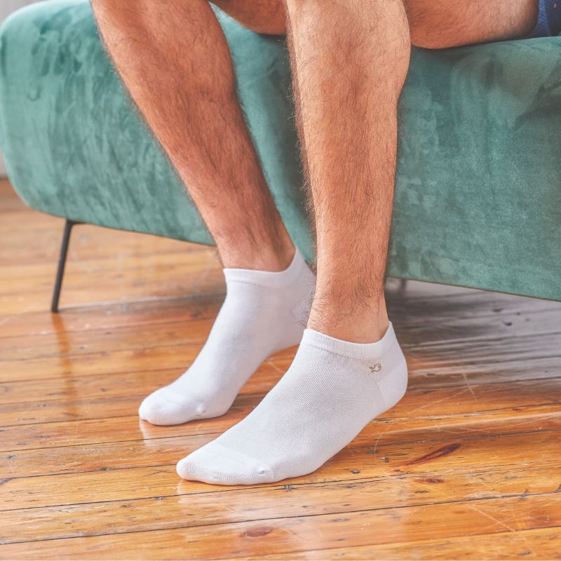 Plain white ankle socks