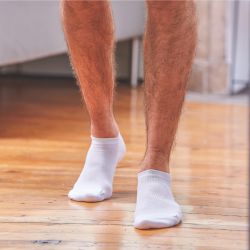 Plain white ankle socks