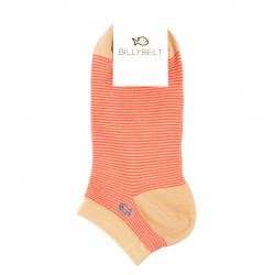 Striped orange ankle socks  combed cotton