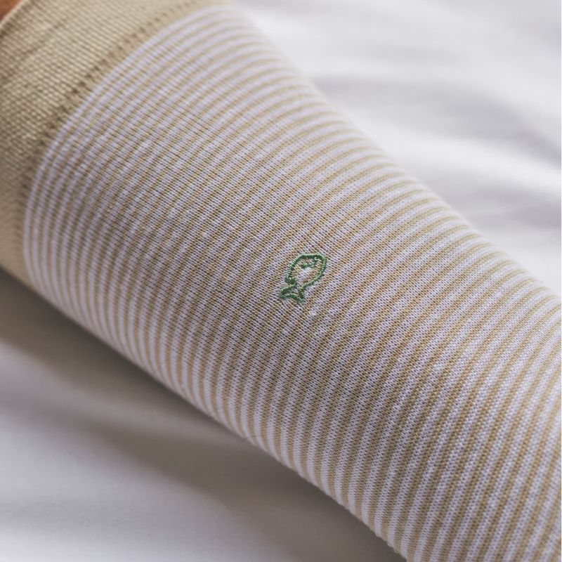 Cotton striped socks : Beige