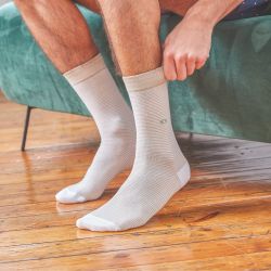 Cotton striped socks : Beige