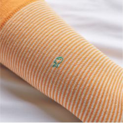 Orange striped socks  combed cotton