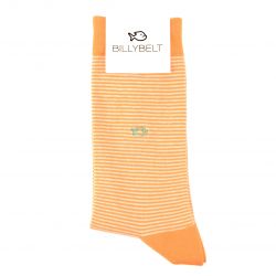 Chaussettes rayées Orange  en coton peigné