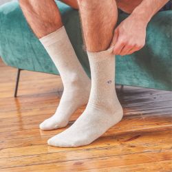 Cotton socks mottled Beige