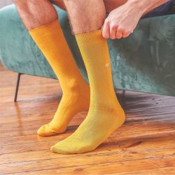 Mustard Lisle socks  Mercerized Cotton