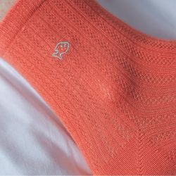 Cotton socks Lace Okra orange
