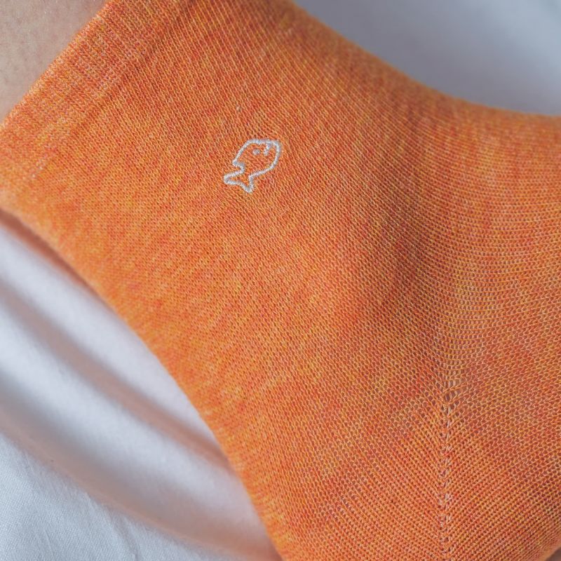 Chaussettes coton chinées Orange