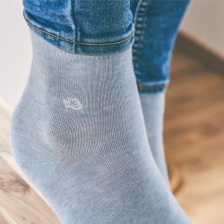 Mottled cotton socks Pastel blue
