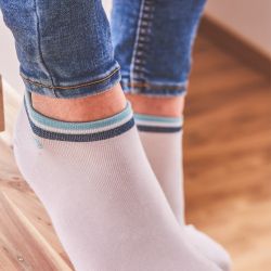 Coton ankle socks Light blue and dark blue
