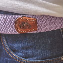 Elastic woven belt Linen grey