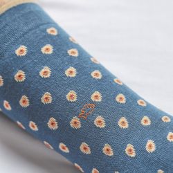 Chaussettes patch Bleu  motifs en coton