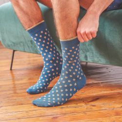 Blue patch cotton socks