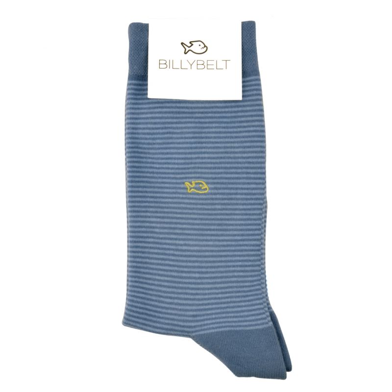 Cotton striped socks : Denim blue