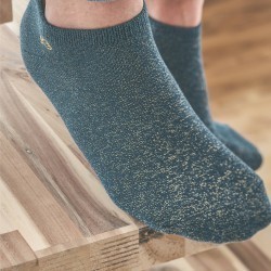 Coton ankle socks Peacock-blue