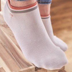 Coton ankle socks Pink and grey