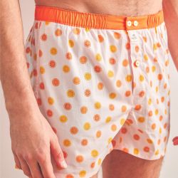 Organic cotton boxer shorts Fruity orange