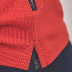 T-shirt maille piquée rouge pastèque  en coton biologique – 190gr