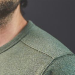 Sweatshirt kaki chiné  en coton biologique – 400 gr