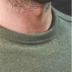 Organic cotton sweatshirt – Mottled khaki – 400 gr