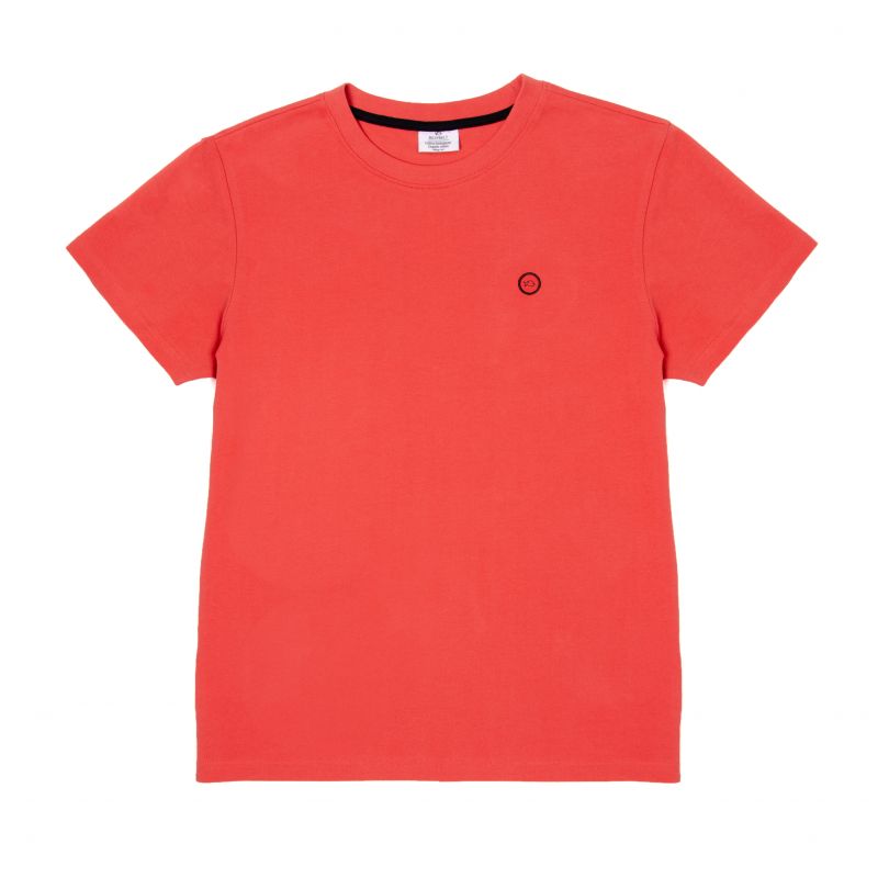 T-shirt maille piquée rouge pastèque en coton biologique – 190gr