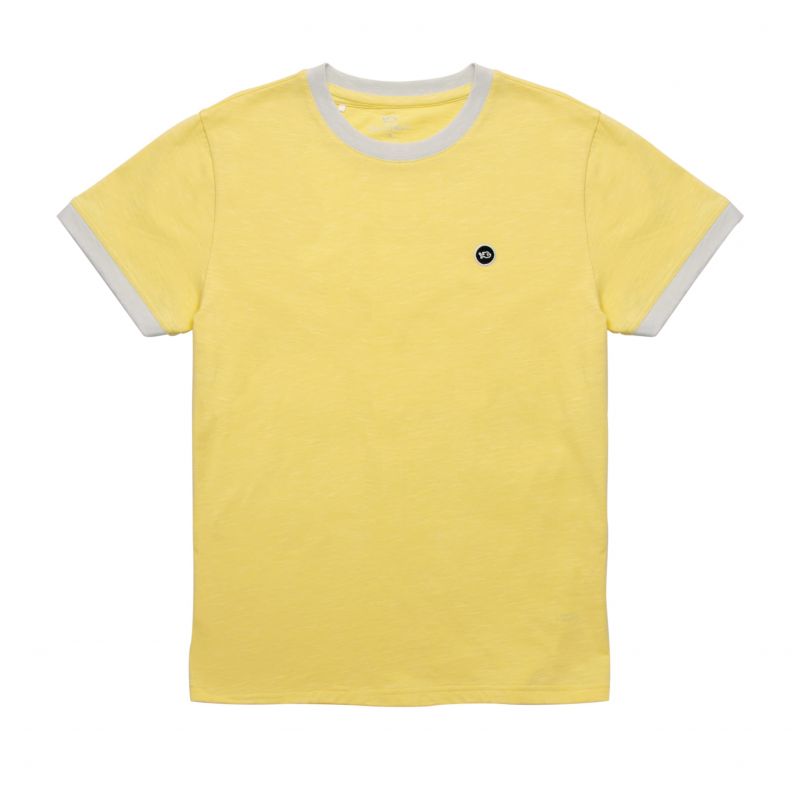 T-shirt flammé jaune en coton biologique - 220gr