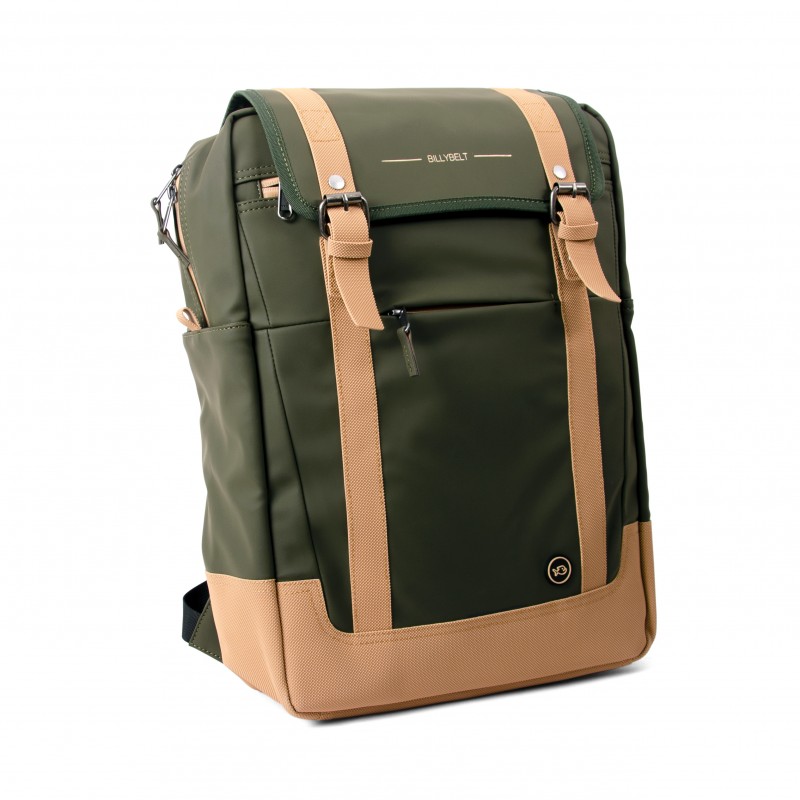 Backpack rectangular shape PU Fabric - Khaki