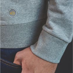 Sweatshirt gris chiné  en coton biologique – 400 gr