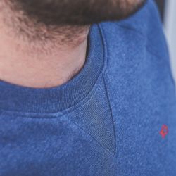 Organic cotton sweatshirt – mottled blue – 400 gr