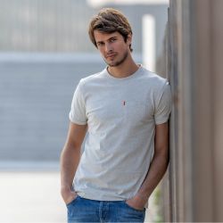T-shirt chiné gris  en coton biologique – 190gr
