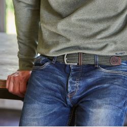 Elastic woven belt  Khaki green