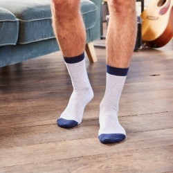 Cotton striped socks : White