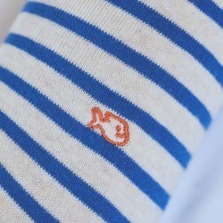Cotton socks Wide Stripes Beige / Royal Blue