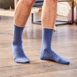 Cotton socks Mottled Blue Square