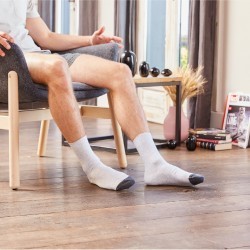 Pique knit Light Grey and Charcoal socks  combed cotton