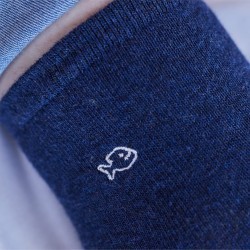 Chaussettes coton chinées Bleu Marine