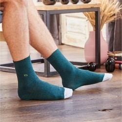 Pique knit socks Green and Grey