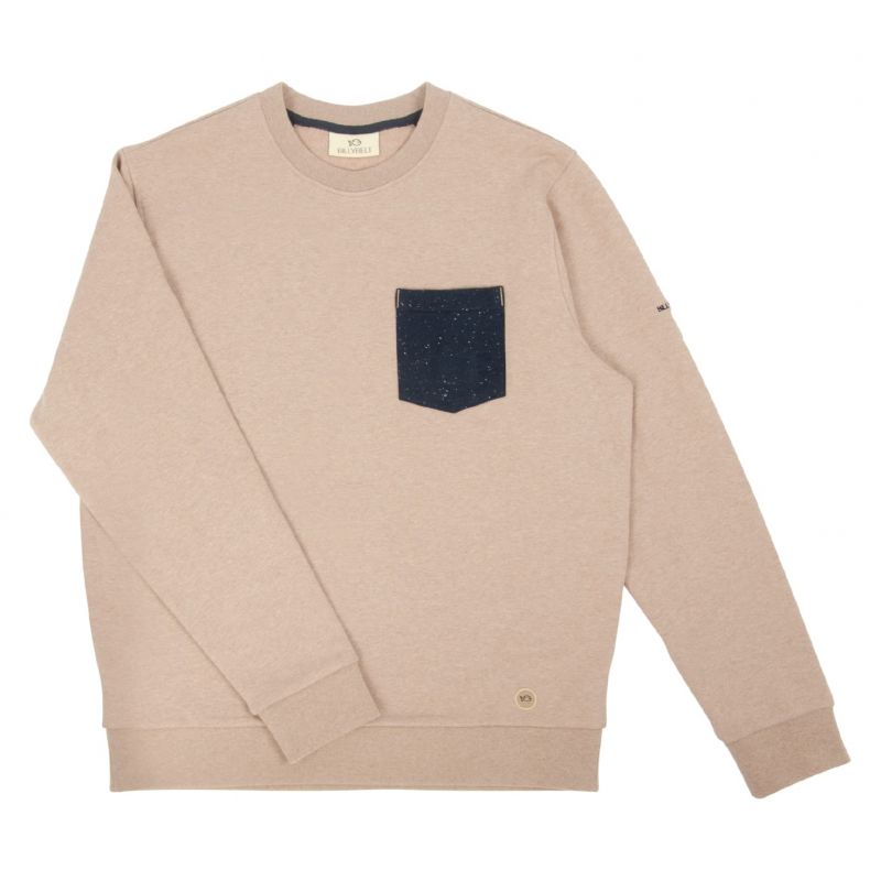 Organic cotton sweatshirt – Mottled taupe – 400 gr
