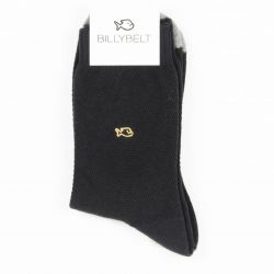 Pique knit socks Black and Grey