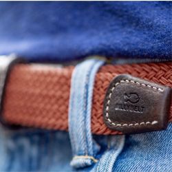Elastic woven belt  Terracotta