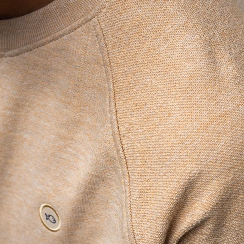 Sweatshirt beige chiné en coton biologique – 400 gr