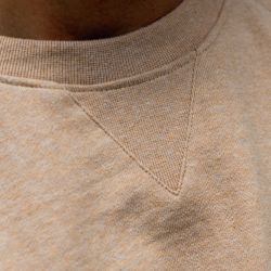 Sweatshirt beige chiné  en coton biologique – 400 gr