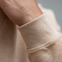 Sweatshirt beige chiné  en coton biologique – 400 gr