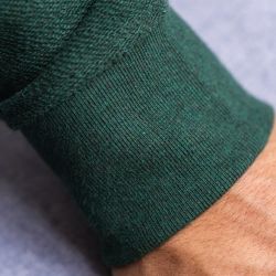 Sweatshirt vert chiné  en coton biologique – 400 gr