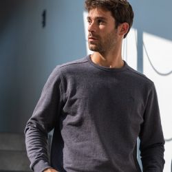 Sweatshirt gris foncé chiné  en coton biologique – 400 gr