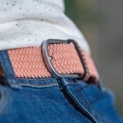 Elastic woven belt Peach