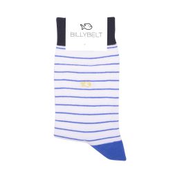 Cotton socks Thin Stripes White / Azur
