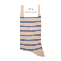 Cotton socks Wide Stripes Beige / Blue Jean