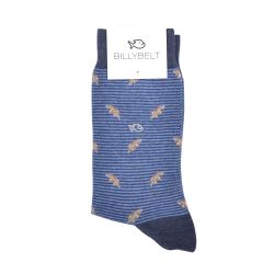 Grey leaves socks  combed cotton